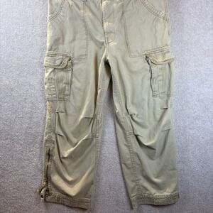 Vintage BAILEYS POINT Men's 34x30 (34x29) Khaki Cargo Pants Baggy y2k Outdoor